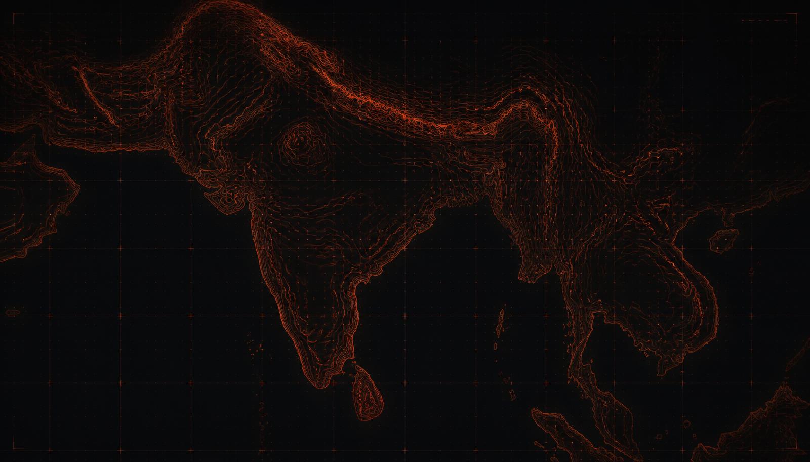 Topographic contour visual inspired by the Indian subcontinent